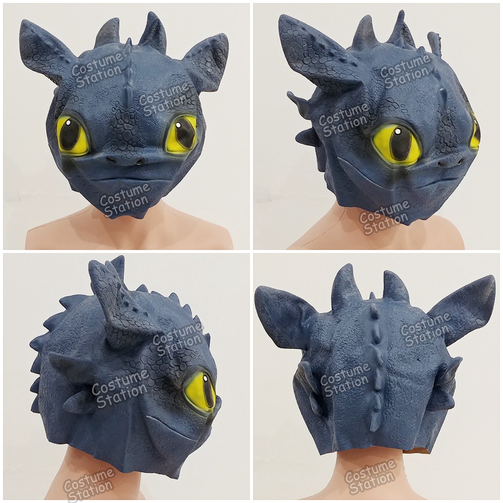 Topeng Toothless Dragon / Mask Naga Latex Hewan Binatang Animal Pesta Halloween