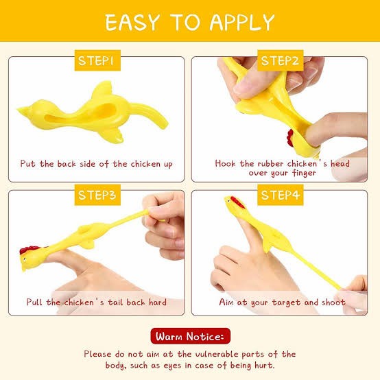 Mainan Jepretan Ayam Karet Nempel Dinding Ketapel Ayam Jepret Terbang Mainan Jepretan Ayam Karet Terbang finger toys