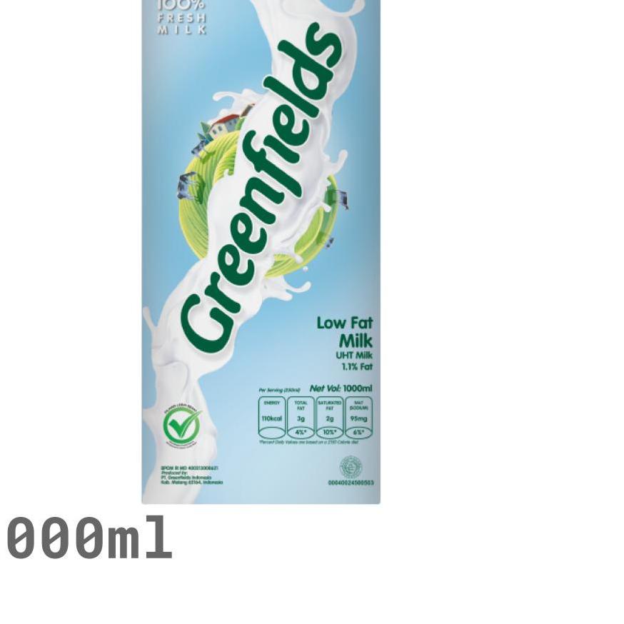

Terbaik Greenfields Susu UHT Low Fat Milk 1000 ml !!!