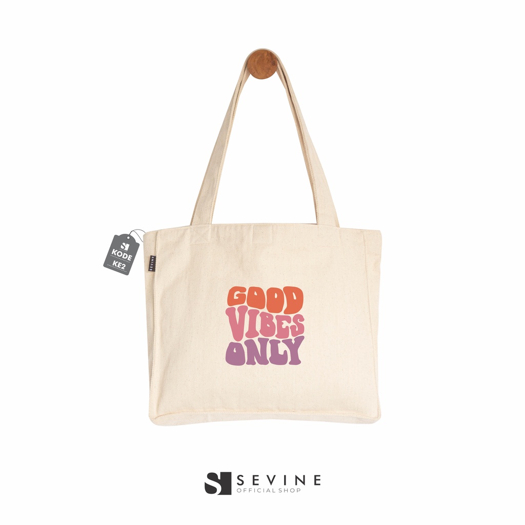 Sevine Totebag Kanvas Tas Wanita Tote Bag Dengan Kantong Laptop Kuliah Sekolah Kerja Quotes Aesthetic - KE