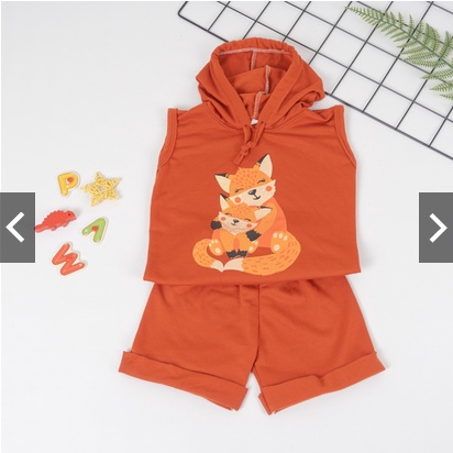 SET ANAK ANIMAL PARTY HOODIE / Setelan Hoodie Anak Perempuan / Laki - Laki Usia 1-5 thn