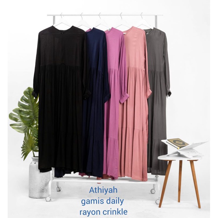 gamis katun rayon crinkle