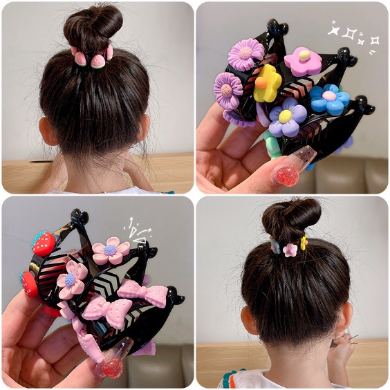 cod★ready★ Jepit rambut anak versi Korea gadis kecil ponytail klip aksesoris jedai rambut bunga lucu globallagilaku