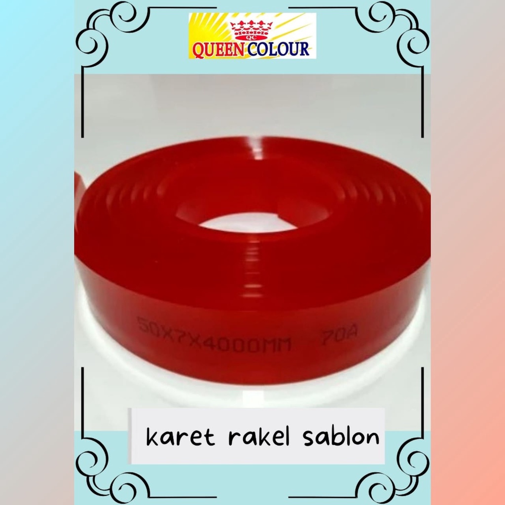 Karet Rakel Lancip Sablon. Harga yang tercantum 10 cm