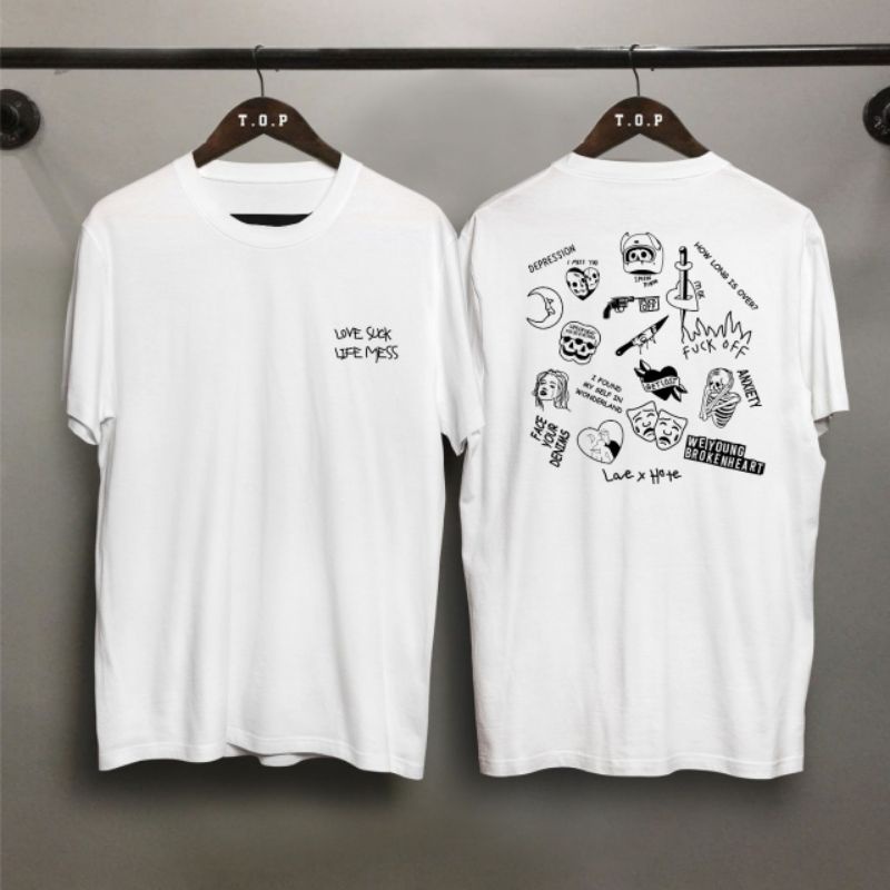 Kaos Distro Love Suck DB Cotton Combed 30S / Atasan / T-Shirt Pria