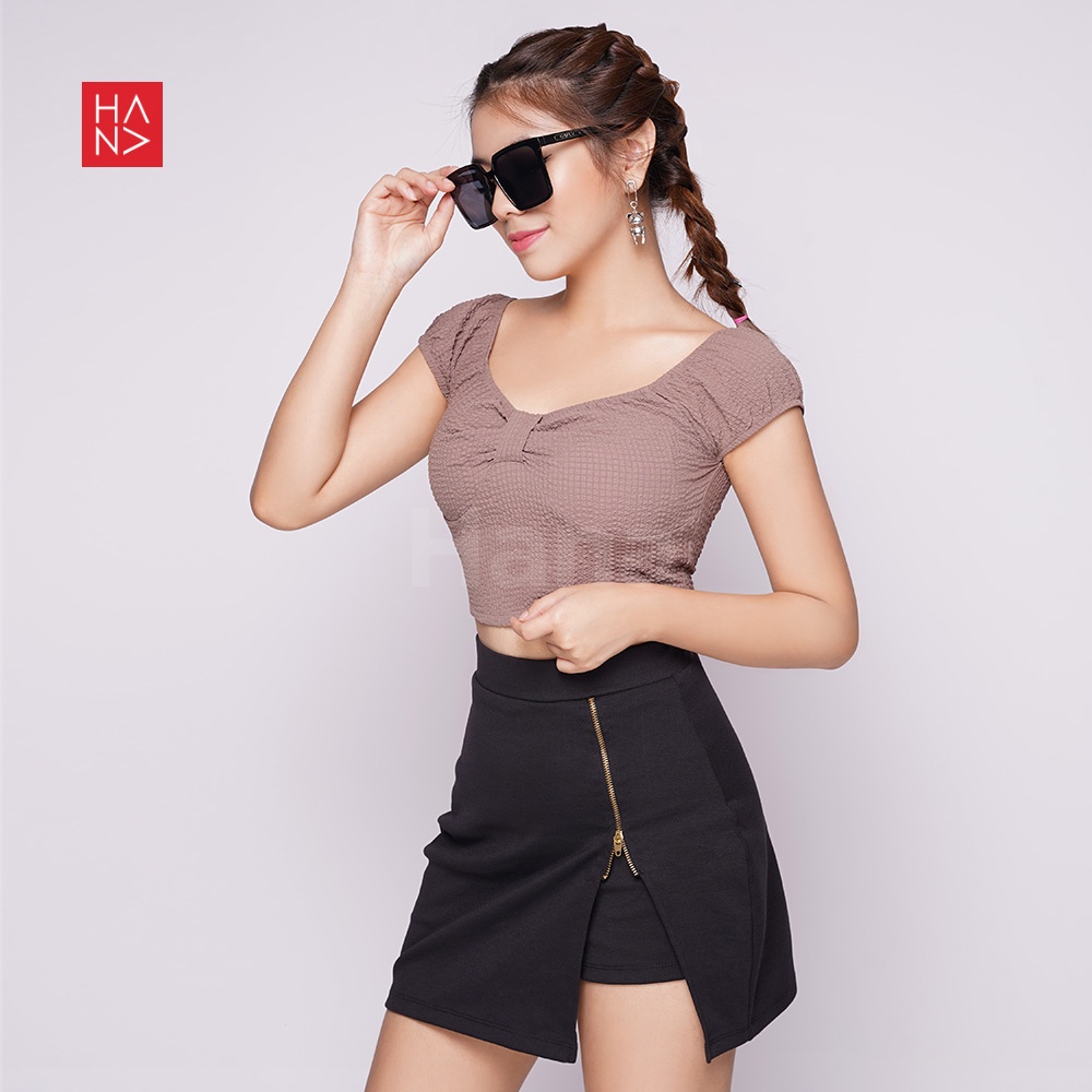 HanaFashion JKT - Haruna Sabrina Crop Top Korean Style - TS532