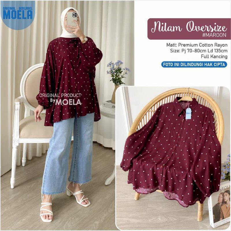 ANNAJA RENITA BLOUSE SHAKILA | DANNY tunik kringkel airflow | kemeja oversize motif