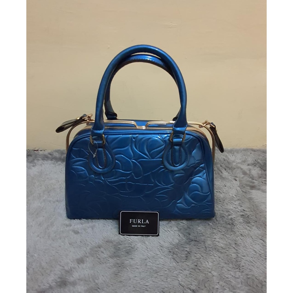 TAS TOTE DAILY WANITA FURLA CANDY BAG NAVY ORIGINAL 100% / TAS BAHU FURLA