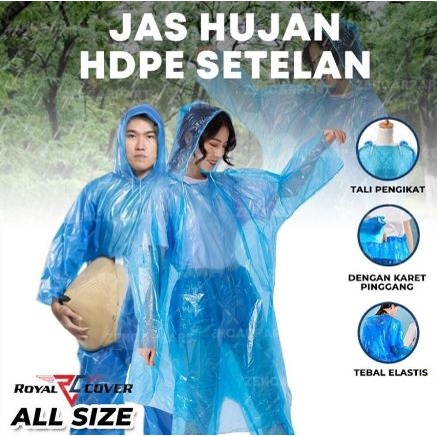 Jas Hujan LDPE SETELAN Plastik Raincoat Travel Ringan RIngan MURAH Kualitas Bagus bisa di pake lagi motor