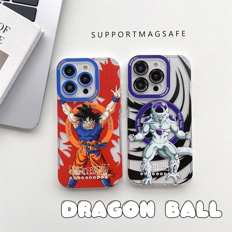 Case Pelindung Transparan Magnetik Motif Kartun Dragon Ball Untuk iphone 14 pro max 14 plus 13 12 11 pro max