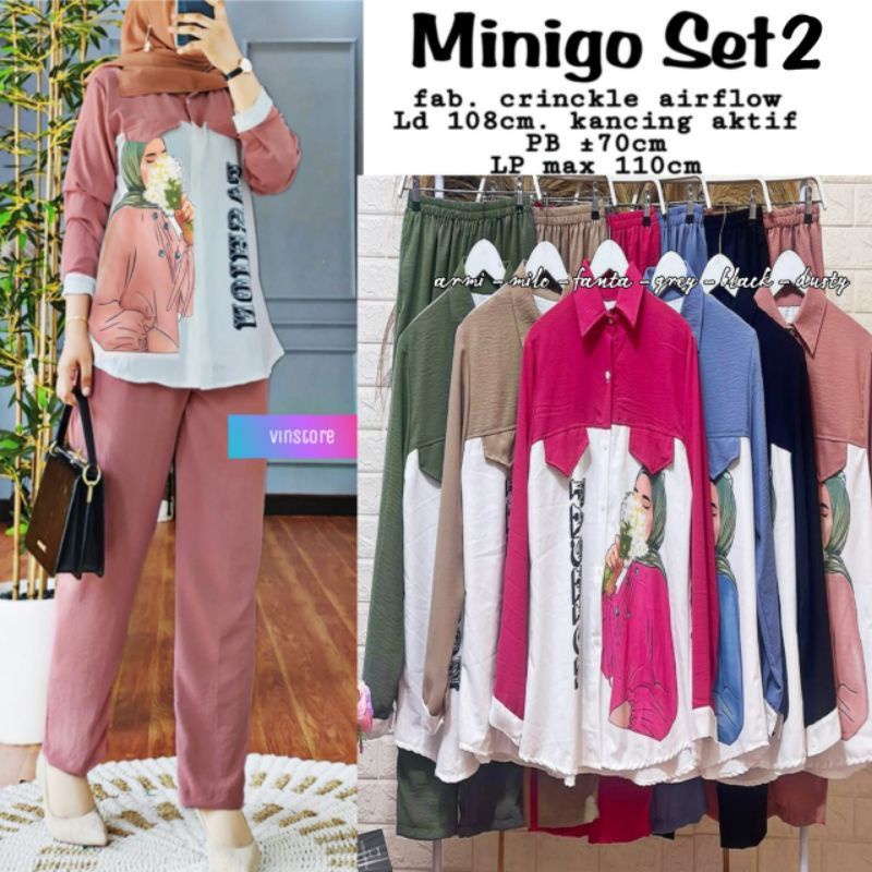 MINIGO SET/FREE BROSS/SETELAN CRINKLE AIRFLO SABLON/SETELAN CRINKLE KEKINIAN LD 110CM