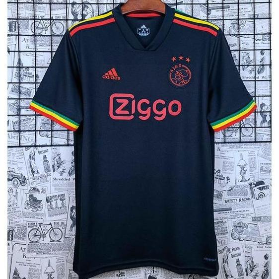 ( READY STOK LAGI ) JERSEY SEPAK BOLA AJAX 3RD THIRD HITAM BOB MARLEY DESRF6846ED