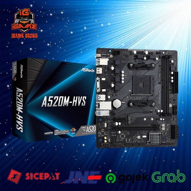 ASRock A520M-HVS (AM4, A520, DDR4, USB 3.2, SATA3) NAMPOLL