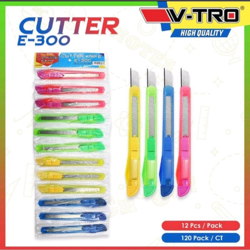 

Pisau Cutter VTRO E300 - kecil - 1lusin - 12pcs