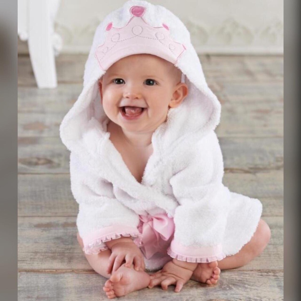 LID003 Baby Bathrobe Karakter (Jubah Mandi/ Kimono Bayi Karakter) Cotton Towel Import - Your Affordable Quality!