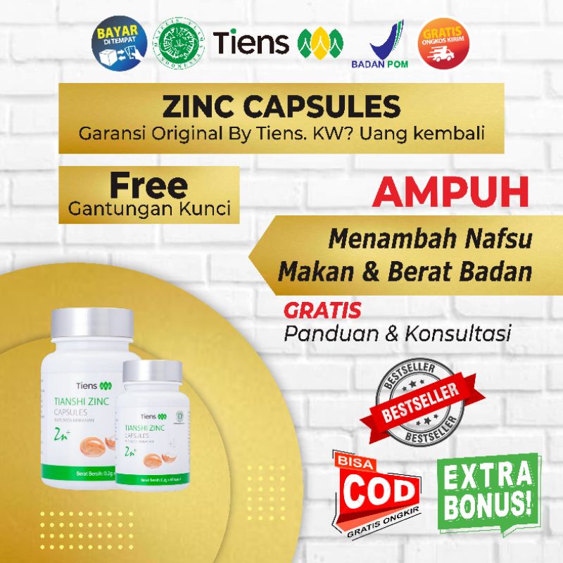 (TERLARIS) ZINC CAPSULES ECERAN SUPLEMEN PENGGEMUK BADAN PENAMBAH BERAT BADAN OBAT PENGGEMUK KAPSUL 