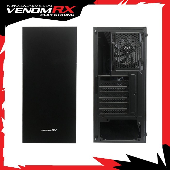 VenomRX Elden ATX Tempered Glass 3x120mm ARGB Fan - Black