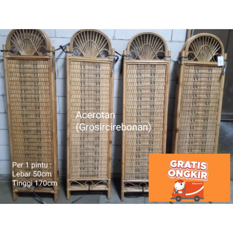 SKETSEL PEMBATAS RUANGAN FULL ROTAN 3 & 4 PINTU