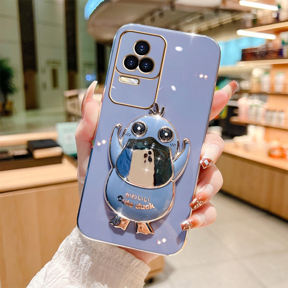 Soft Case hp Xiaomi Poco F4 GT Poco F3 Poco M4 Pro M3 Pro X3 GT X3 Pro X3 NFC Redmi Note 10 5G Note 9 Note 9S Note 9 Pro Karet Motif Bebek Dengan Stand Holder Casing Rixuan