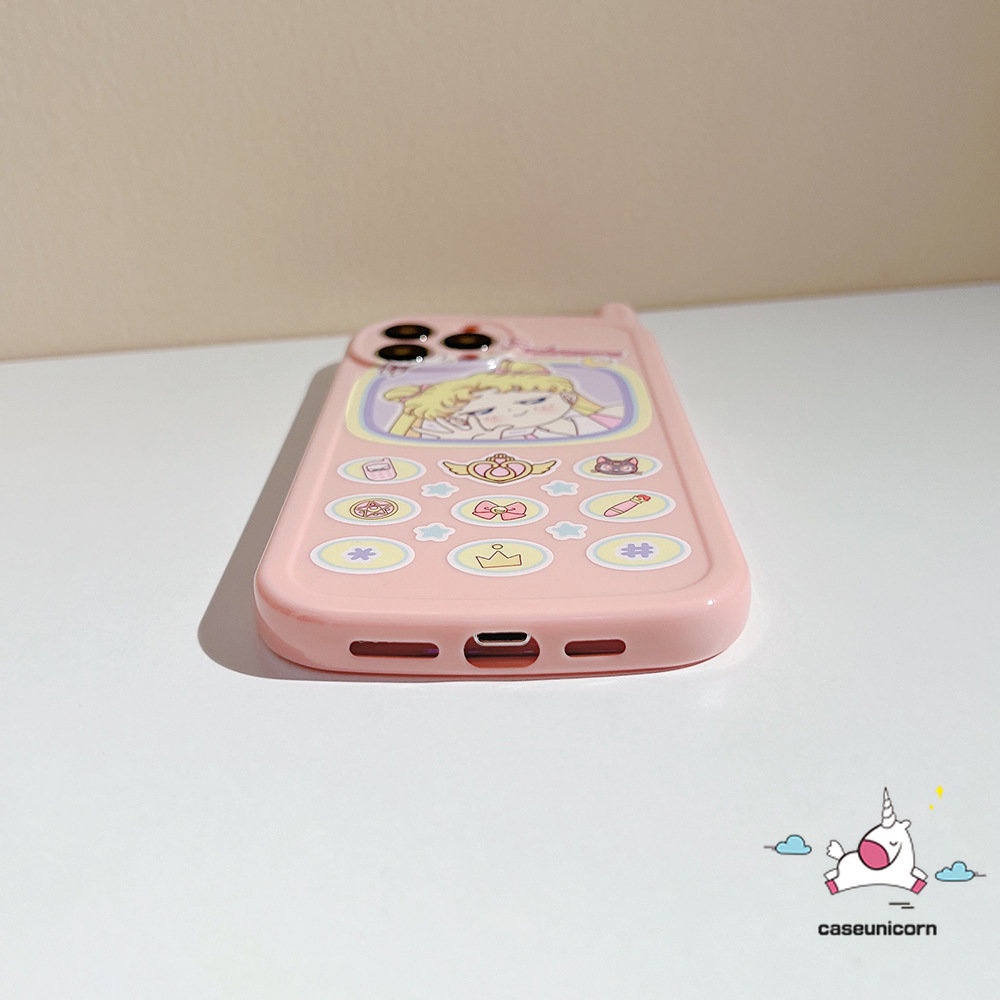 Casing Soft Case Motif Sailor Moon Untuk iPhone 14 7 8 Plus X XR XS Max 11 12 13 14 Pro Max