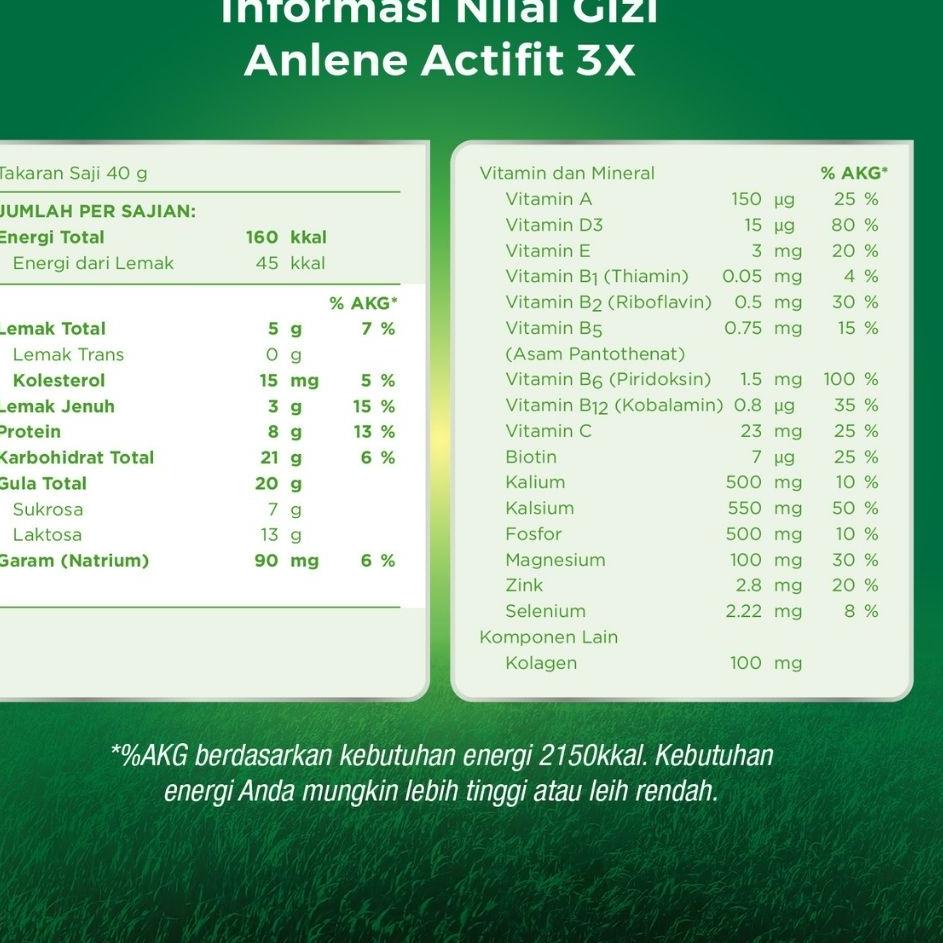 

11.11 Fasion sale Anlene Actifit 3X Susu Bubuk Vanila 2 x 240g - Nutrisi Tulang, Sendi, dan Otot grosir