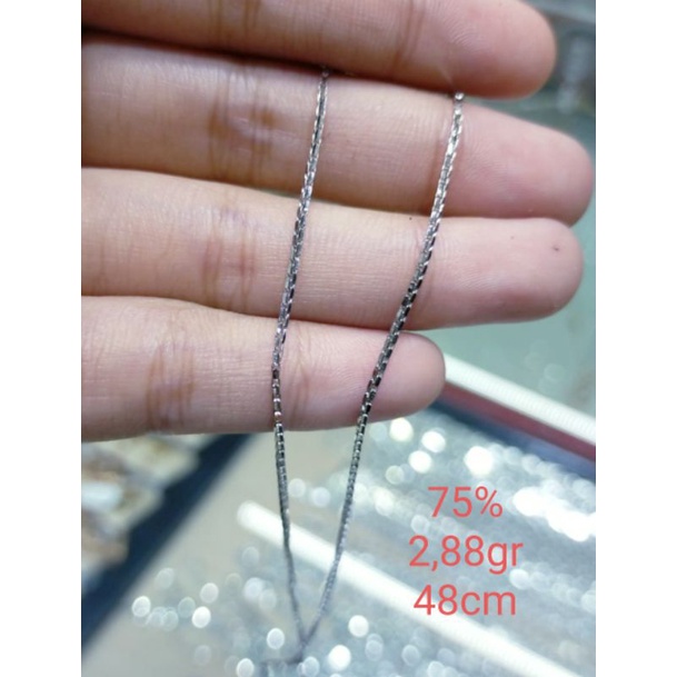 Kalung italy santa emas putih 750