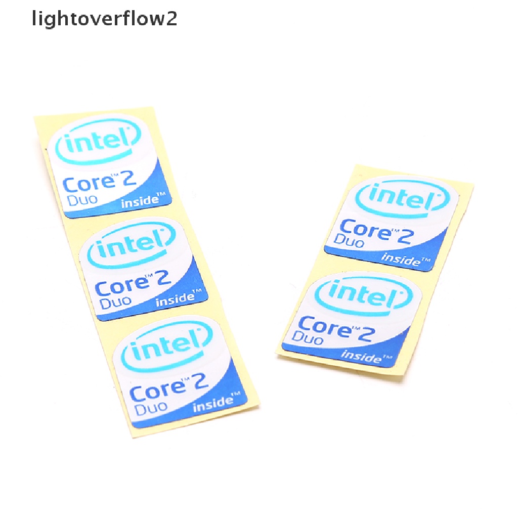 (lightoverflow2) 5pcs Stiker Label Intel CORE 2 Duo Untuk Dekorasi Laptop / Notebook (ID)