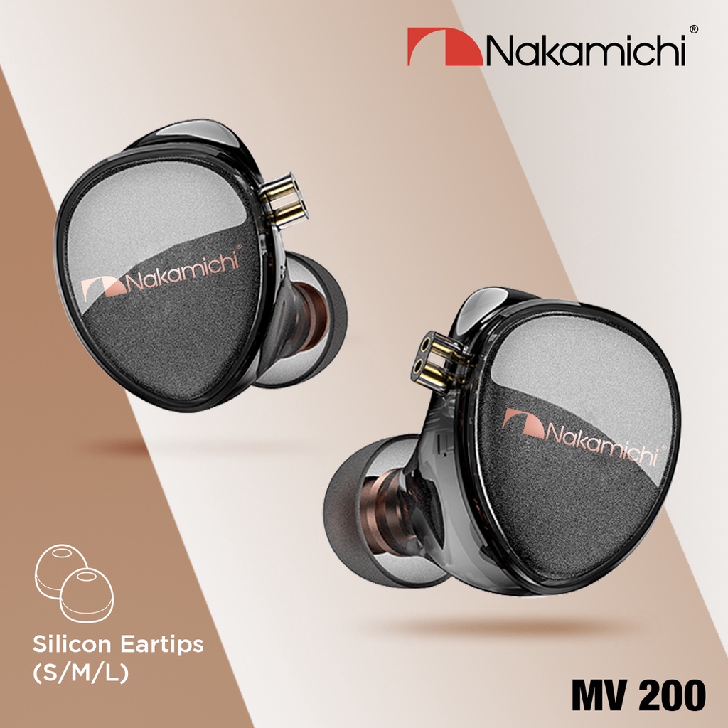 Nakamichi MV 200 HD IEM 1 DD 1 BA Wired Earphone In Ear Monitor Mic