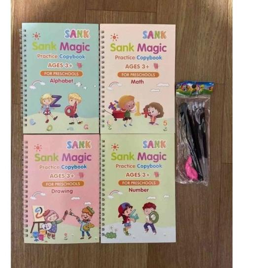 

Terjangkau A21 * 4 in 1 Sank magic alphabet preschool / Buku latihan menulis anak usia dini / Reusable book