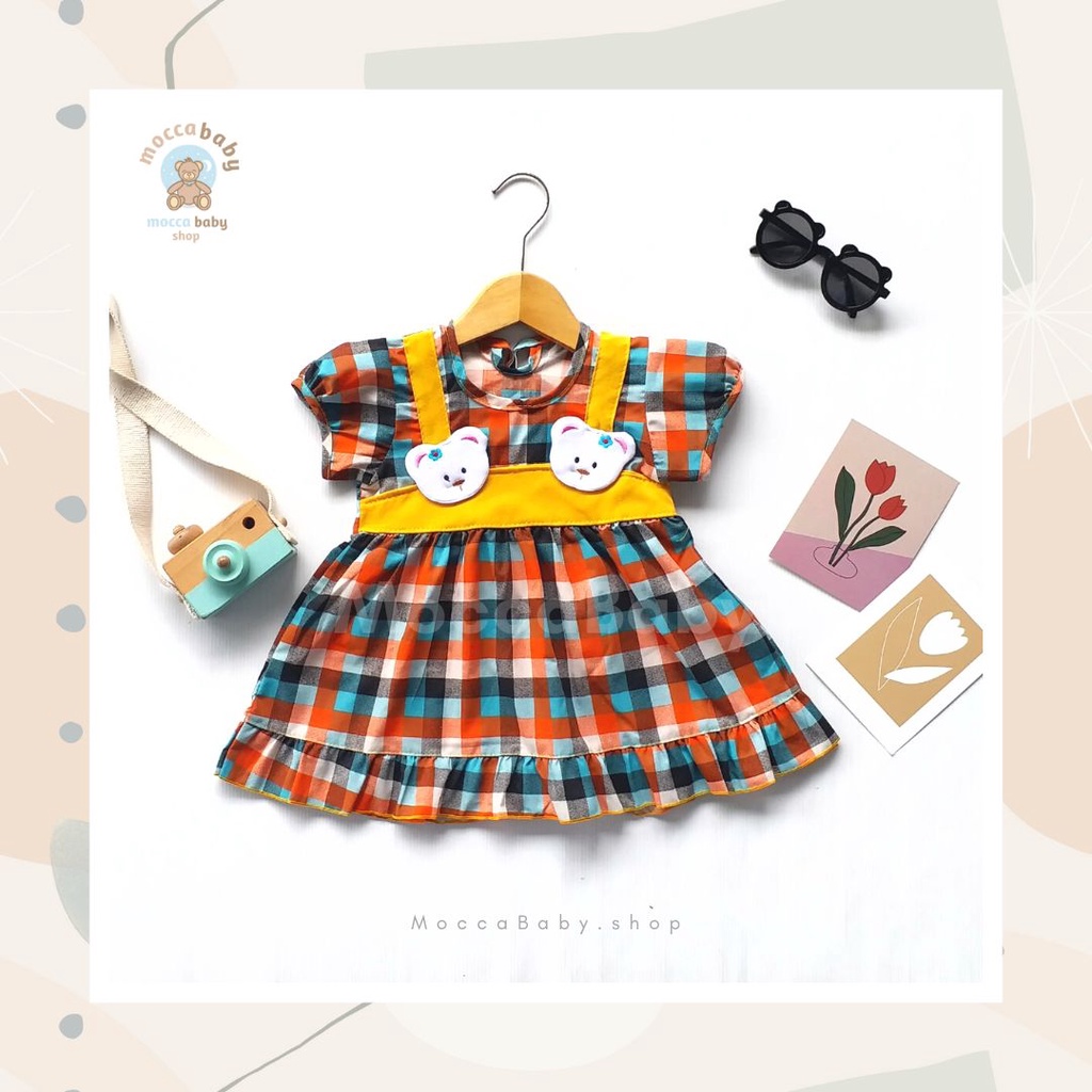 MBSS - (EXCLUSIVE ON MOCCABABY ) Dress Bayi Motif Animal Lucu Baju Bayi Perempuan / QIU2 SQUARE BEAR