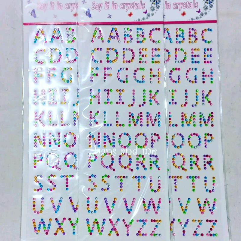 

Sticker Stiker Payet Manik Huruf