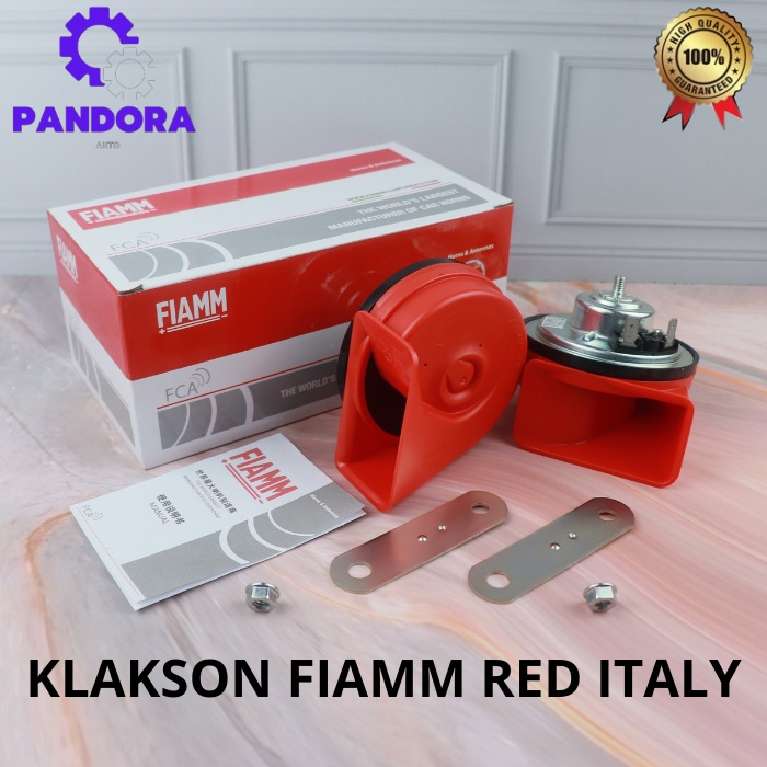 KLAKSON MOBIL / MOTOR KEONG FIAMM RED ITALY 12V + RELAY SET ORIGINAL