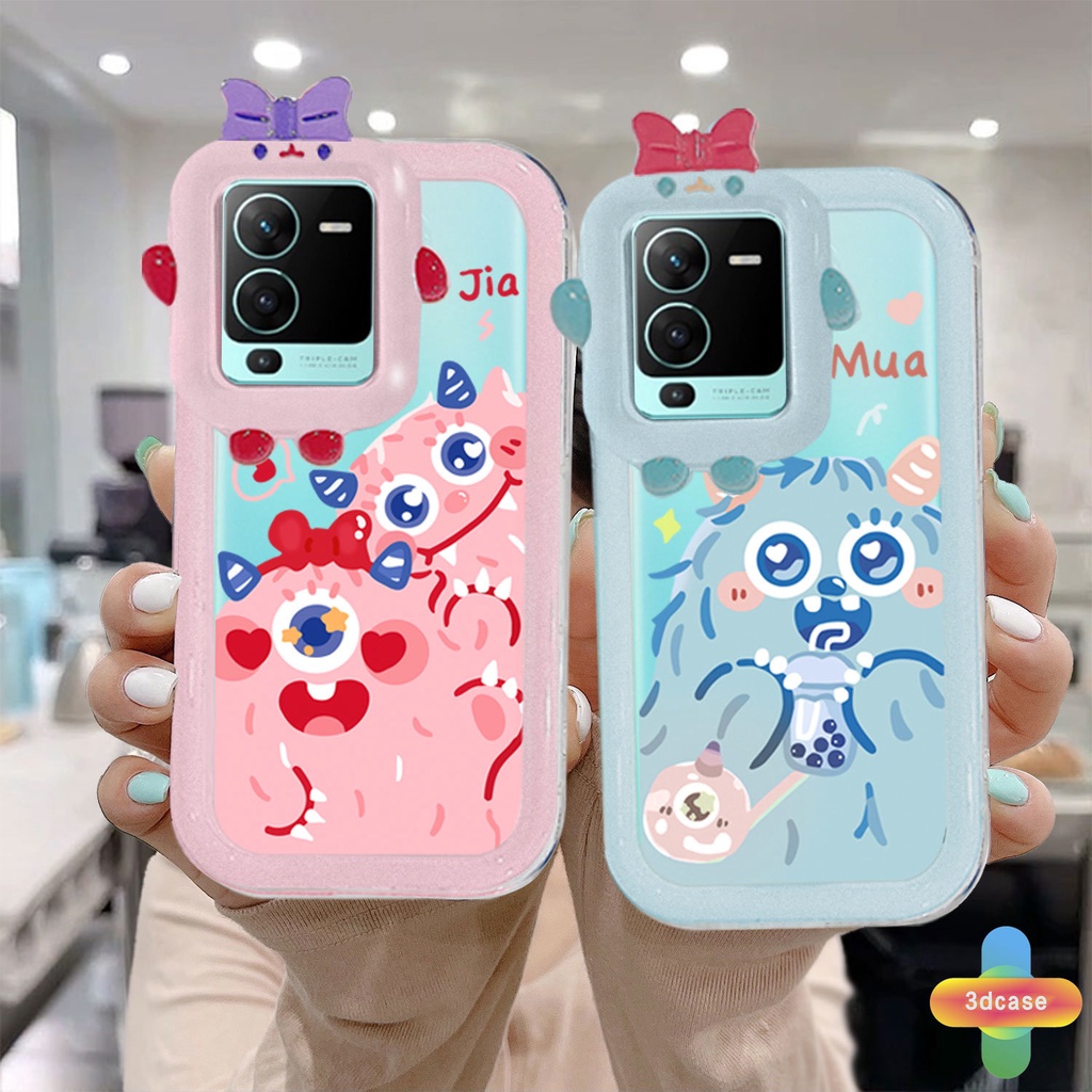 Case VIVO Y21S Y20S Y12i Y12S Y35 Y22 Y22S Y12 Y20 Y15S Y91C V23E Y16 V21 Y21 2021 Y21A Y21T Y30 Y33T Y01 Y91 Y30i Y93 Y95 Y15 Y17 T1 Y55 Y75 Y50 Y53S Y51 2020 Y51A Y10 Y33S Y1S Y11 Y31 Y20i Y91i Y51S Y20G Y02S Y21G Little Monster Lens Full Cover