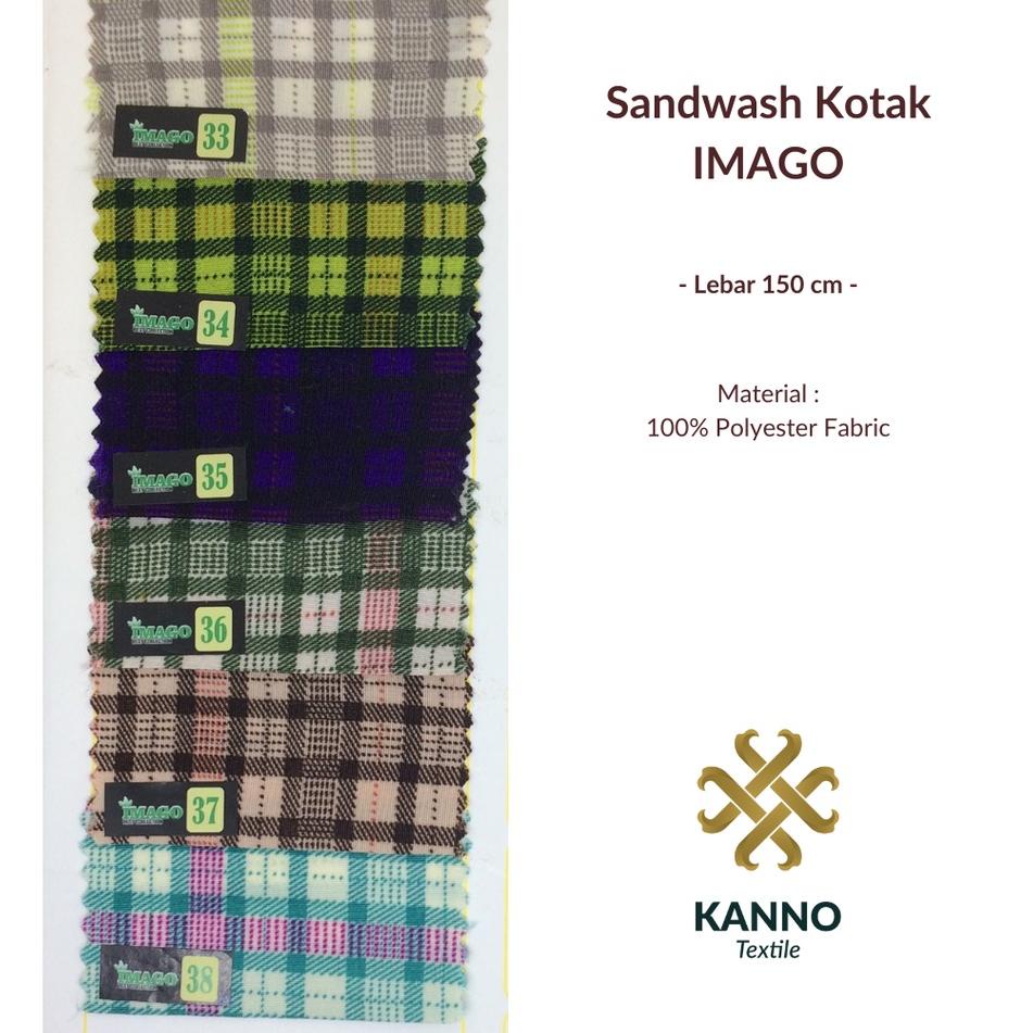 Produk Premium IMAGO Kain Sanwos Motif Kotak Kotak Lebar 150 cm Harga Per 0,5 Meter Ready Stock & Pr