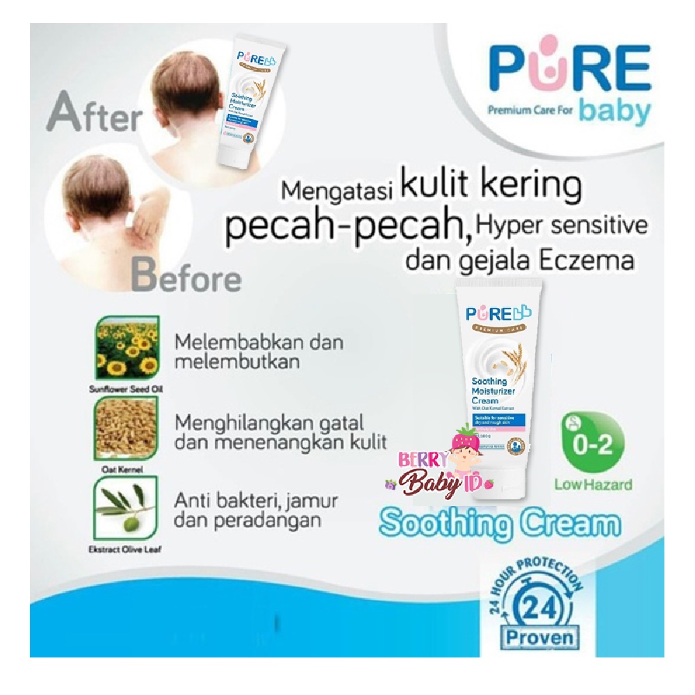 PureBB Soothing Moisturizer Cream Losion Pelembab Kulit Bayi Pure BB Berry Mart