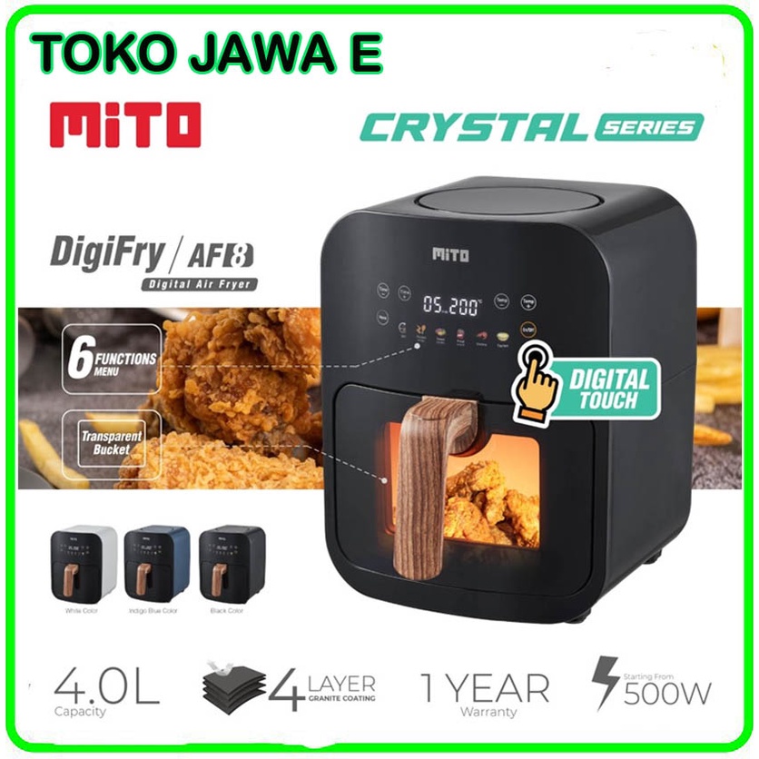 AIR FRYER MITO AF1/MITO AF 8 Air Fryer Handle Wood/Deep Fryer Digital/Penggorengan Listrik