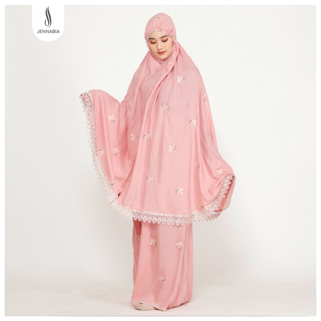 JENNABIA - Mukena Dewasa Rayon Premium Bordir Daisy Jumbo