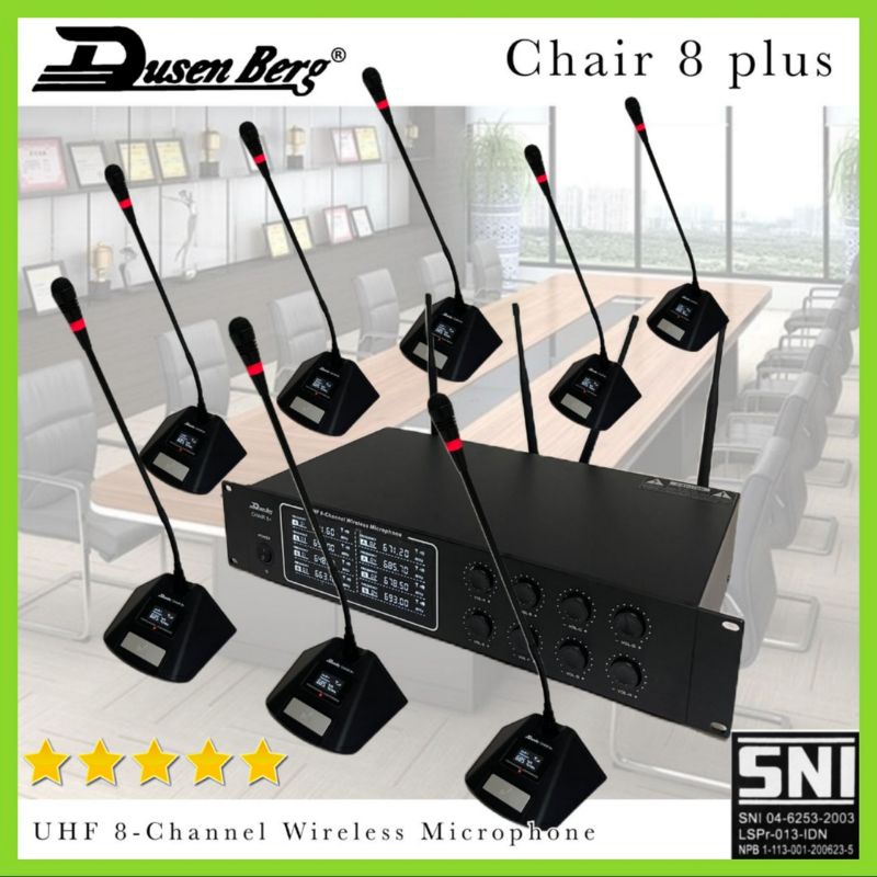 8 Mic Conference Wireless, Microphone Meja DUSENBERG CHAIR 8 PLUS, GARANSI 2 TAHUN , SNI