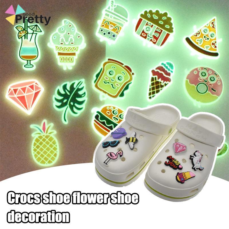 Charms Pin Bahan Pvc Glow In The Dark Desain Makanan Untuk Aksesoris Charms Fashion - PD