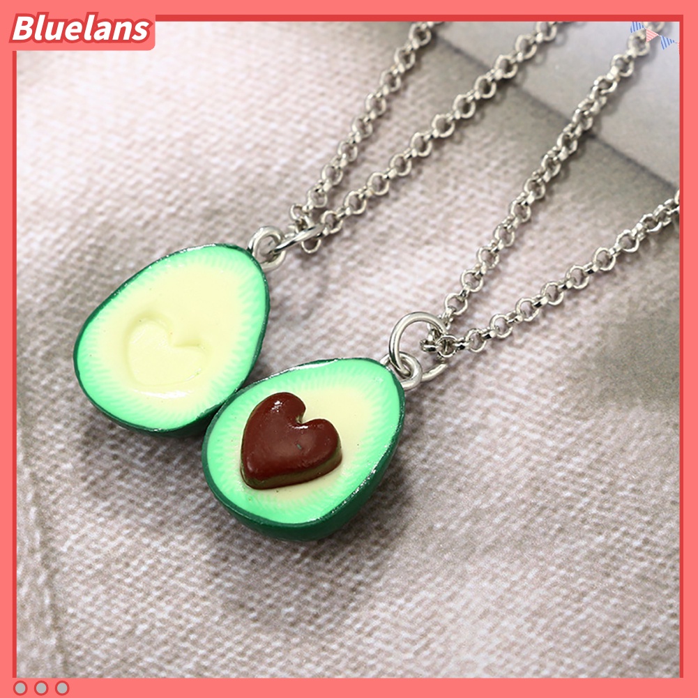 Bluelans Lovely Avocado with Nuclear 3D Clay Alloy Necklace Decor Couple Neck Chain Gift