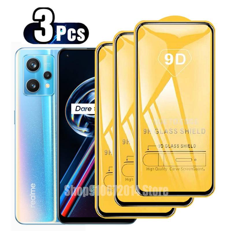 3pcs Pelindung Layar Tempered Glass 9D Untuk OPPO Realme 7 8 9 Pro Plus 4G 5G Realme 9i 8i 6i 6 7i Pro