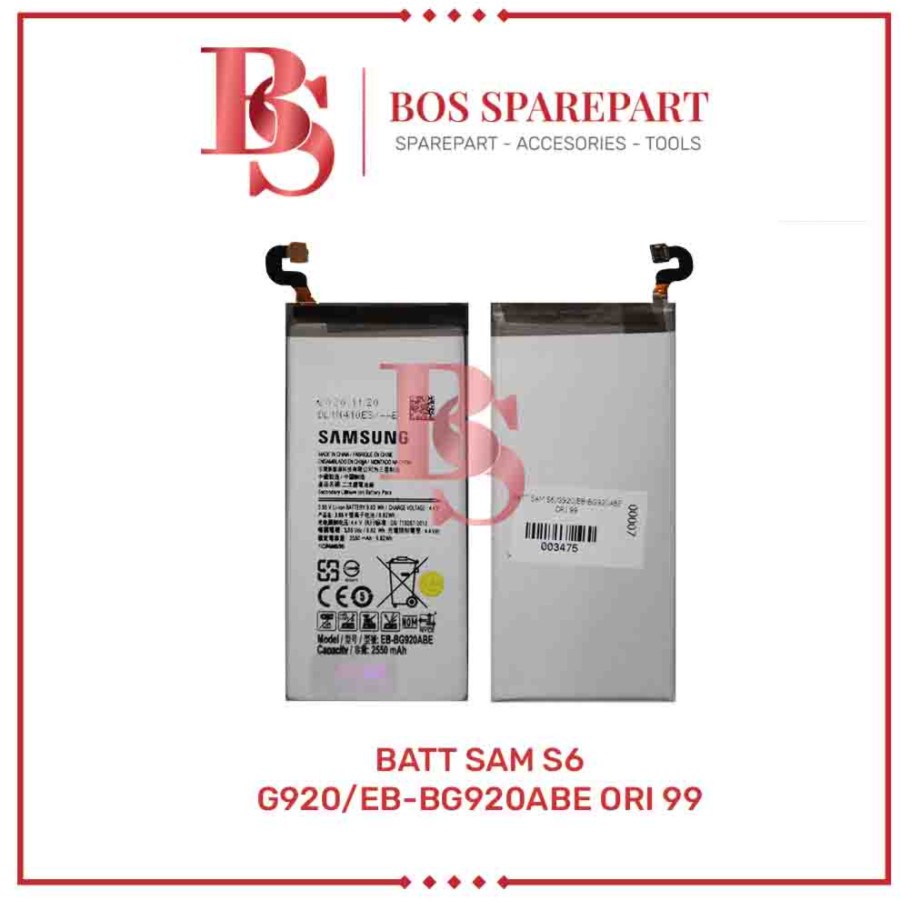 BATERAI SAMSUNG S6 / G920 / EB - BG920ABE ORI 99 / BATTERY / BATRE