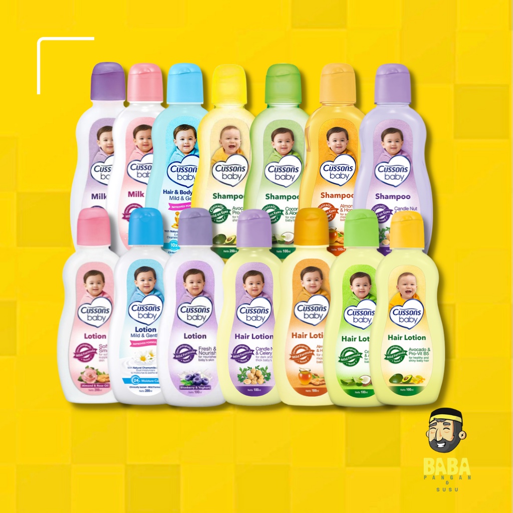 Cussons Baby HairBody Wash, Milk Bath, Shampoo, Lotion, Hair Lotion 50ml+50ml 100ml+100ml Bayi