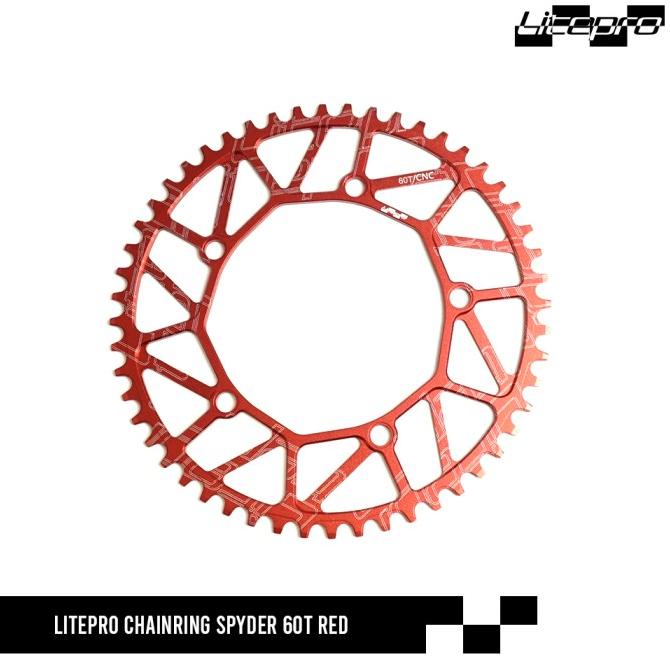LITEPRO CHAINRING SPYDER 60T RED