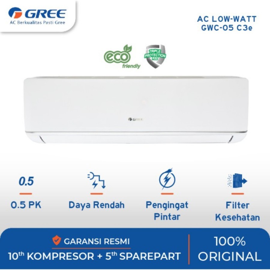 GREE AC 1/2 PK DELUXE LOW WATT [R32] GWC-05C3ES