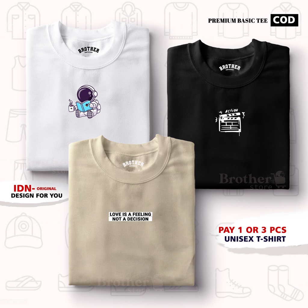 BUY 1 OR 3 PCS ( PROMO COD ) BROTHER STORE / Kaos Distro100% Catoon Combed 24s Tebal / Articel ACTION