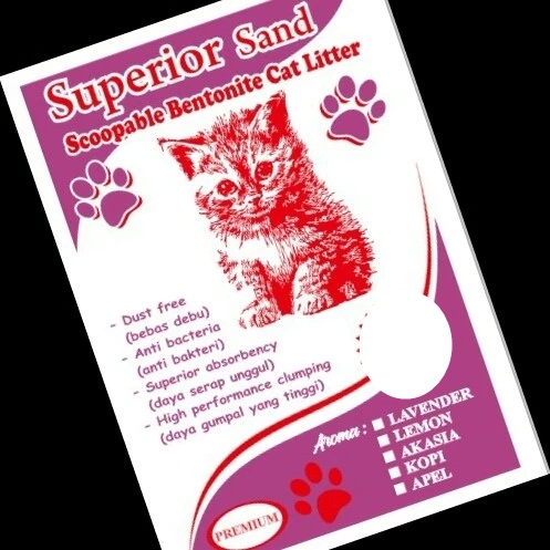 Pasir Kucing Superior 1kg Gumpal Wangi Kekuatan Gumpal Super Repack