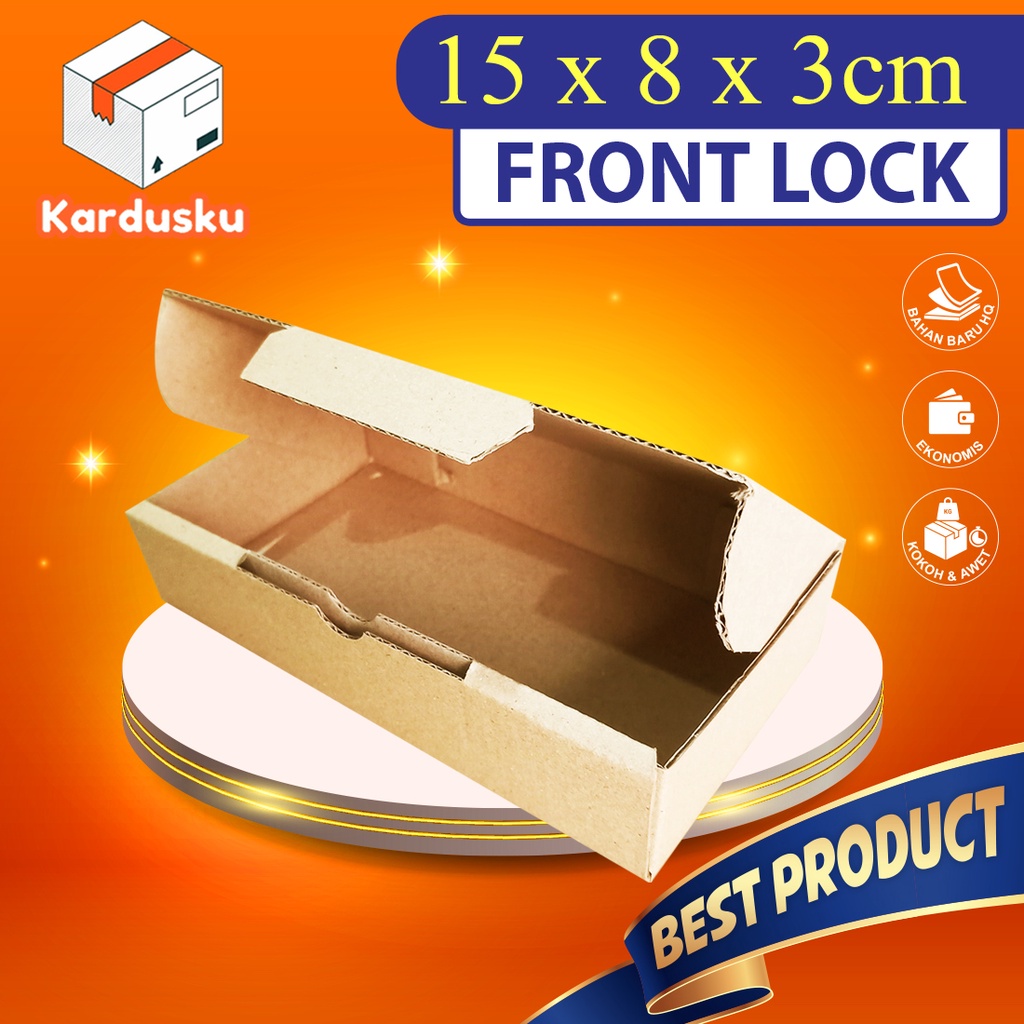 

Kardus Dus uk 15x8x3 cm (ECER) Die Cut Box Kotak Packing Aksesoris Baju Makanan Pizza Hijab Kue