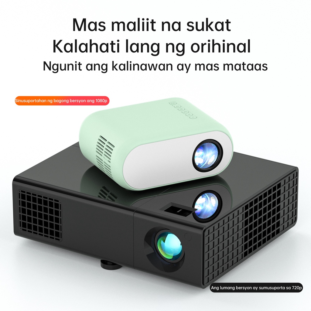 Qiaolet Proyektor Mini 2600 Lumens Portable Lcd Proyektor Mini Mendukung Koneksi Ke HP Laptop 1080P Projector Mini