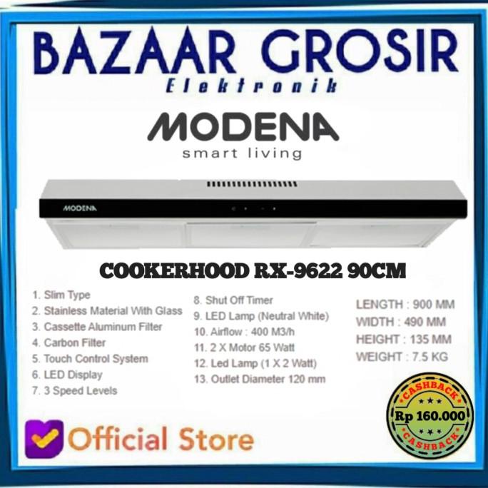 COOKERHOOD MODENA RX9622 MODERNO 90CM RX 9622 HOOD SLIM RX-9622